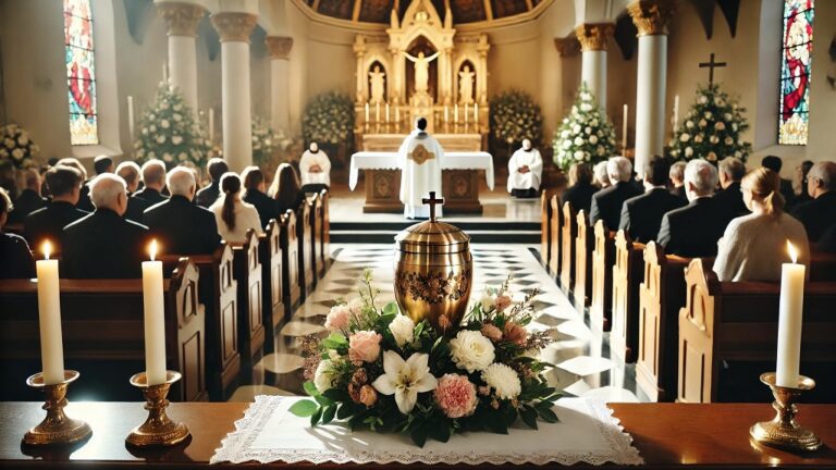 masz pogrzebowa z urną